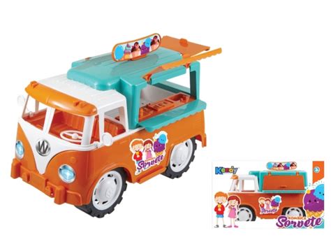 CARRINHO DE BRINQUEDO KOMBICA SORVETE Brinquedo Kendy Brincar Faz