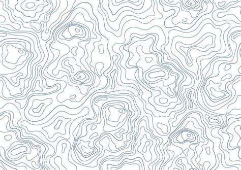 Topographic Map Seamless Pattern Monochrome Background With Abstract Shapes Stock Vector