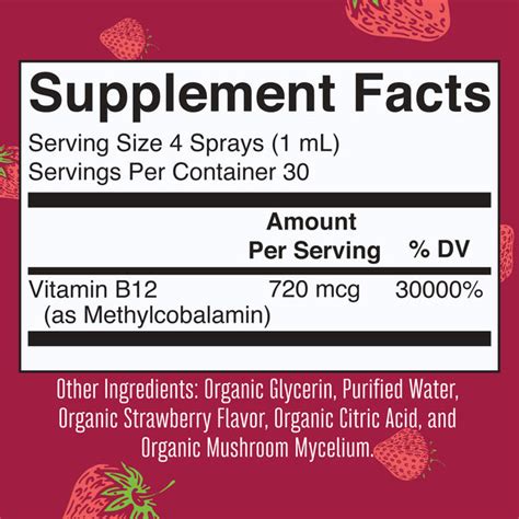 Liquid Methyl Vitamin B12 Spray Maryruth Organics
