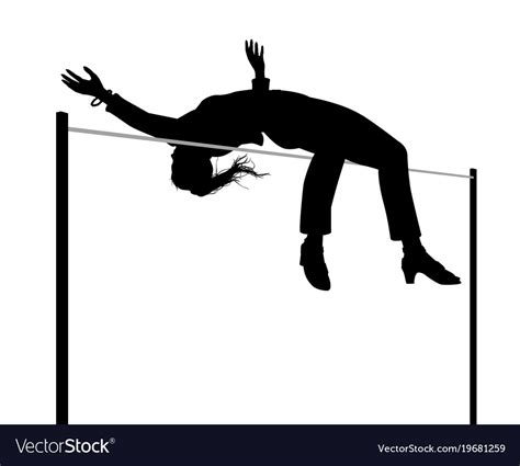 Businesswoman high jump silhouette Royalty Free Vector Image