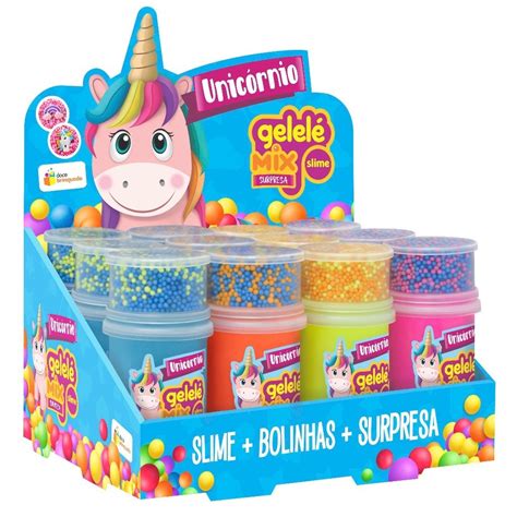 Brinquedo Slime - Slime Gelelé Unicórnio Mix Bolinha Brinquedo Surpresa 153g Marca Doce ...