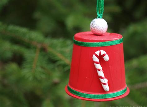 Recycled Single Serve Coffee Maker Cup Christmas Bell Ornament Tutorial