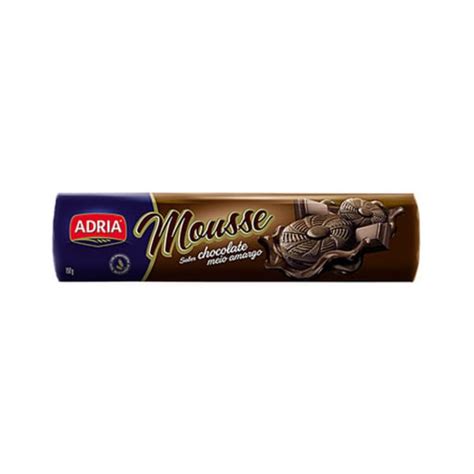 Biscoito Adria Recheado Mousse Chocolate Meio Amargo G Pre O De At