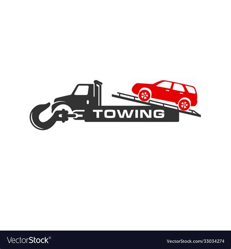 Car transport crane service logo Royalty Free Vector Image