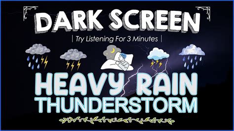 Heavy Rain And Thunderstorm｜try Listening For 3 Minutes｜black Screen Fall