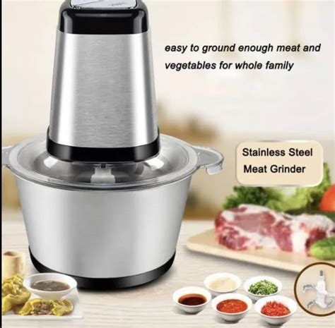 L Electric Meat Grinder Mincer Food Chopper Stainless Steel Food