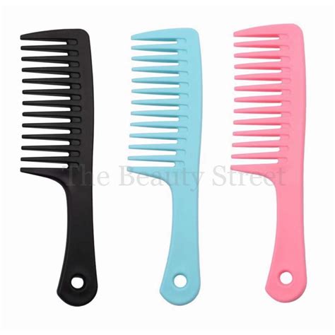 Malaysia Ready Stock The Beauty Street Extra Wide Teeth Detangle Comb Plastic Comb Sikat