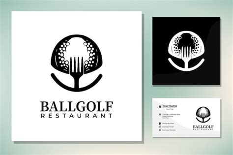 Premium Vector Restaurant Golf Bar Vintage With Ball And Fork Logo Design