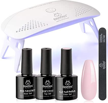 Amazon Beetles Nude Pink Gel Nail Polish Kit With Uv Led Light And Base Gel Top Coat