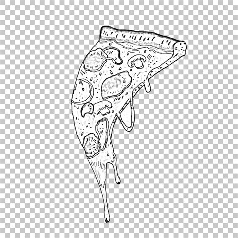 Premium Vector Drawing Of A Slice Of Pizza Hand Drawn Pizza