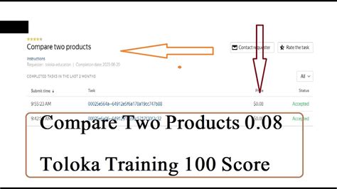 Compare Two Products 0 08 Training 100 Score Toloka Compare Two