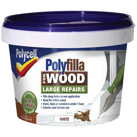 Polycell 5207193 Polyfilla 2 Part Wood Filler White 500g Rapid