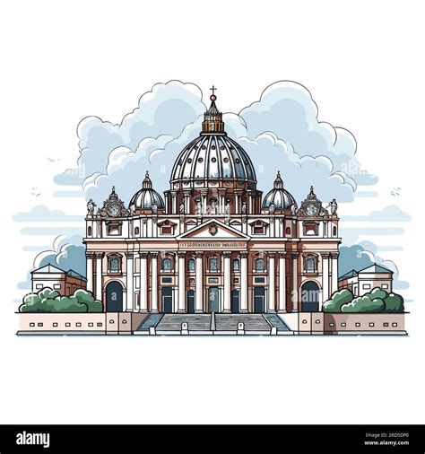 Saint Peters Basilica Basilica Of Saint Peter Hand Drawn Comic