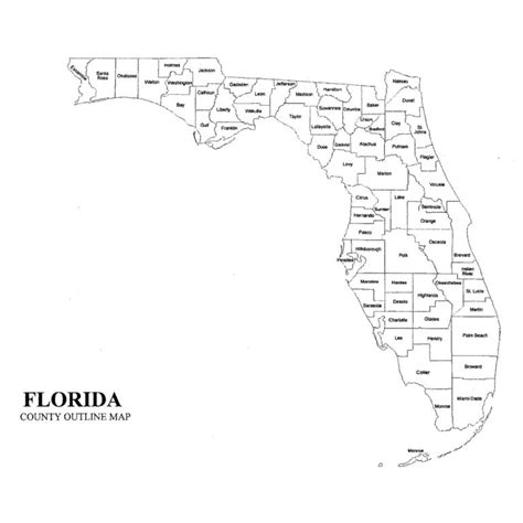 Printable County Map Of Florida Counties
