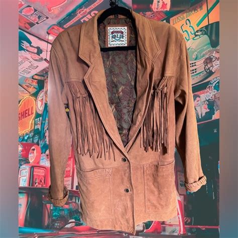 Adler Jackets Coats Vintage Golden Brown Fringe Suede Jacket