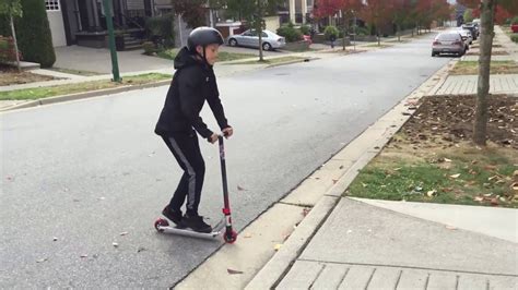 Kids On Scooters Playing Around On Driveway And Scooter Tricks Youtube