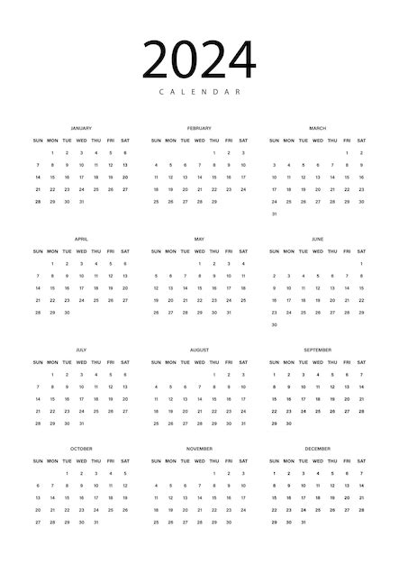 Calendario Minimalista 2024 Hanna Kikelia