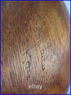 Dan Deluz Hawaiian Koa Wood Carving Bowl Vintage Signed Sculpture