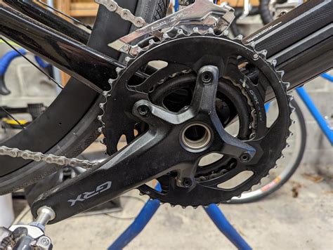 Chainring Bolt Spacers On A Shimano Grx Crank To Decrease The