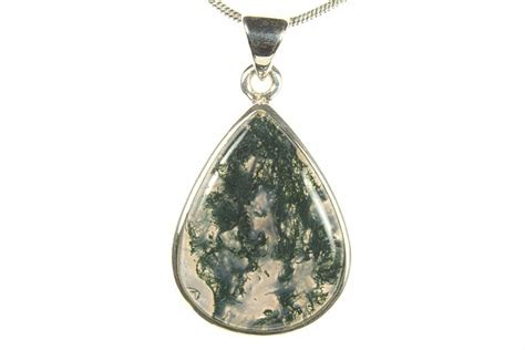 Polished Colorful Moss Agate Pendant Sterling Silver