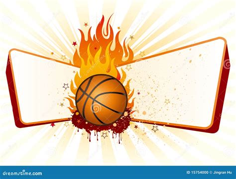 Basketball with flames stock vector. Illustration of burning - 15754000