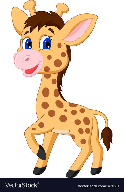 Cute Baby Giraffe Cartoon Royalty Free Vector Image