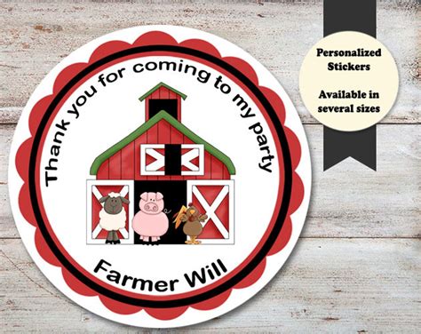 Farm Animals Stickers Farm Stickers Personalized Stickers | Etsy