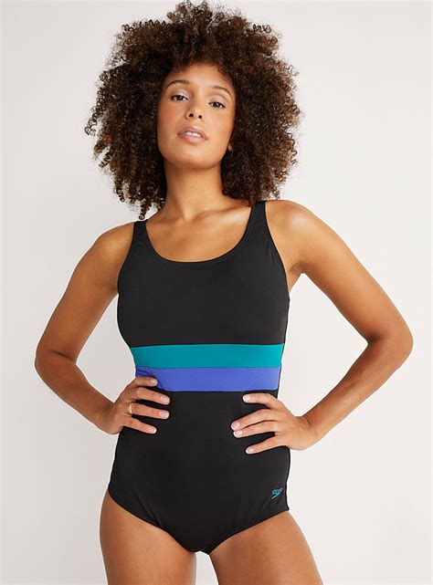 Block Stripe One Piece Speedo Shop Our Swimwear Online Simons