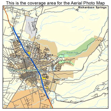 Aerial Photography Map of Chico, CA California