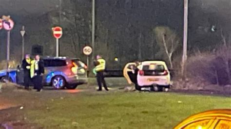 Person Rushed To Hospital After Horror Two Car Smash On M8 As Cops Lock