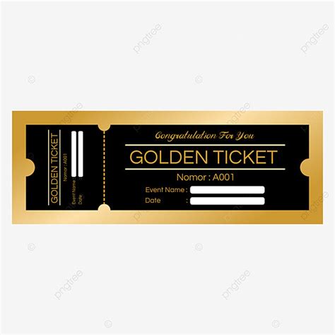 Golden Ticket Template Design Template Download on Pngtree