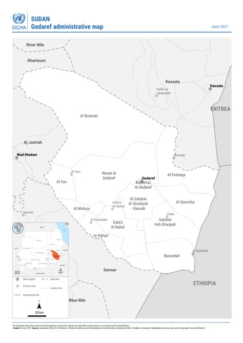 Sudan: Gedaref administrative map (June 2021) | OCHA