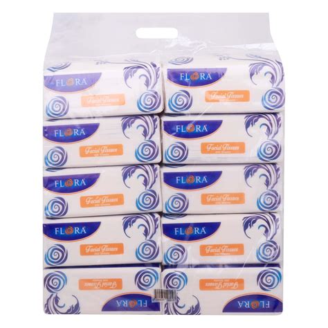 Flora Soft Facial Tissue 2 Ply X 10 Pcs 200 Sheets Online At Best