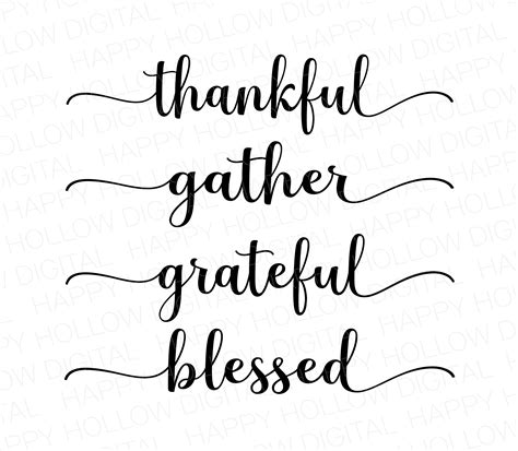 Thankful Svg Grateful Svg Blessed Svg Gather Svg Wall Decals Farmhouse