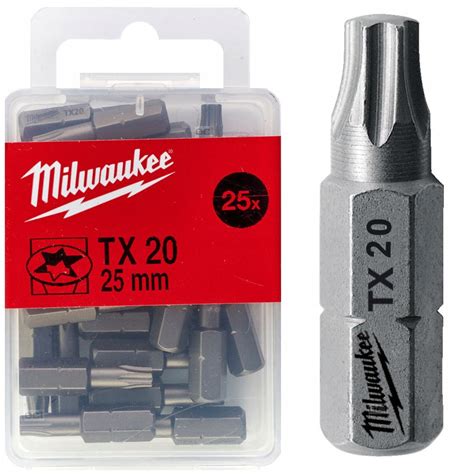 Bit Torx T20 X 25 Mm 25 Szt 60 HRC MILWAUKEE Nr Kat 4932399596