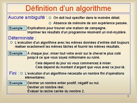 Introduction Lalgorithmique Dfinition Et Formulation Dun Algorithme