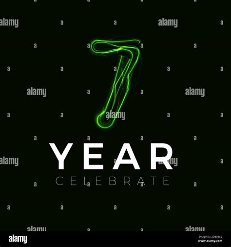 Seven Years Celebrate Poster For Party 7 Years Sign Seventh Birthday