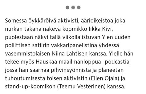 Iikka Kivi On Twitter Ukkola Nostaa Minut Esimerkiksi Ylen