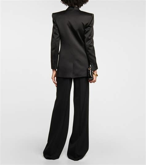 Saint Laurent Double Breasted Silk Tuxedo Blazer Saint Laurent