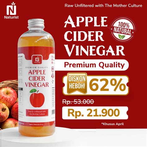 Jual Naturist Cuka Apel Organik With The Mother Apple Cider Vinegar