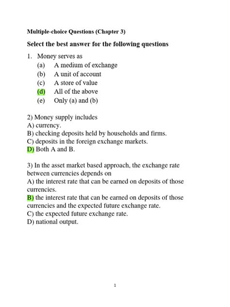 Chapter 3 Mcq Pdf Long Run And Short Run Economic Equilibrium