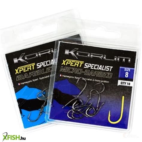 Korum Xpert Specialist Micro Barbed Hooks Mikro Szak Llas