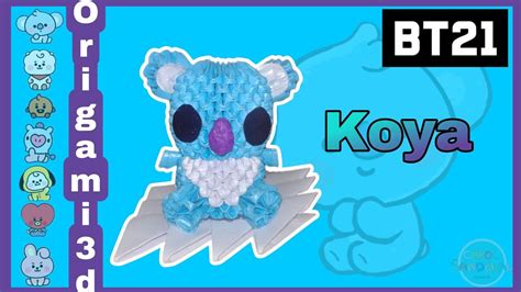 Cómo Hacer A Koya🐨💙 En Origami 3d Nivel 🔥 Carol Sandoval Bt21 Koya