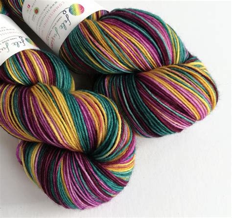 Hand Dyed Variegated 75 25 Superwash Bfl Nylon Sock Fingering 4ply