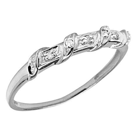 14k Solid White And Yellow Gold Promise Rings With Beautiful Genuine