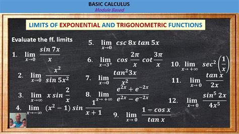 Limits Of Trigonometric Functions Youtube