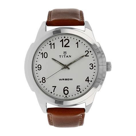 Buy Titan Quartz Analog White Dial Leather Strap Watch For Men