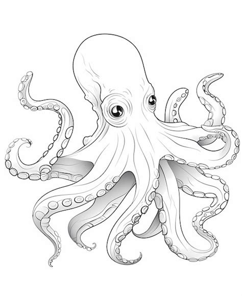 Oktopus cartoon stil dicke linie geringe details malvorlage für kinder