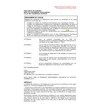 Remplissable En Ligne Rglement Pour Adoption Inscritla Sance Du 6