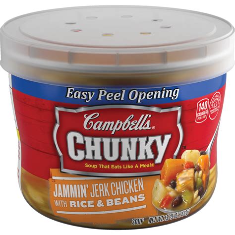 Campbell's Chunky Microwavable Soup, Jammin' Jerk Chicken with Rice ...